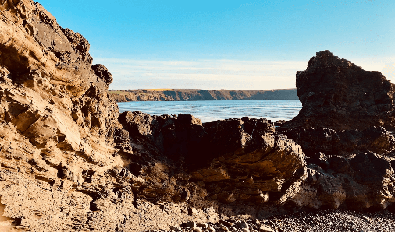 Bevan Buckland Accountants in Haverfordwest. Photo of sand and sea at Haverfordwest beach