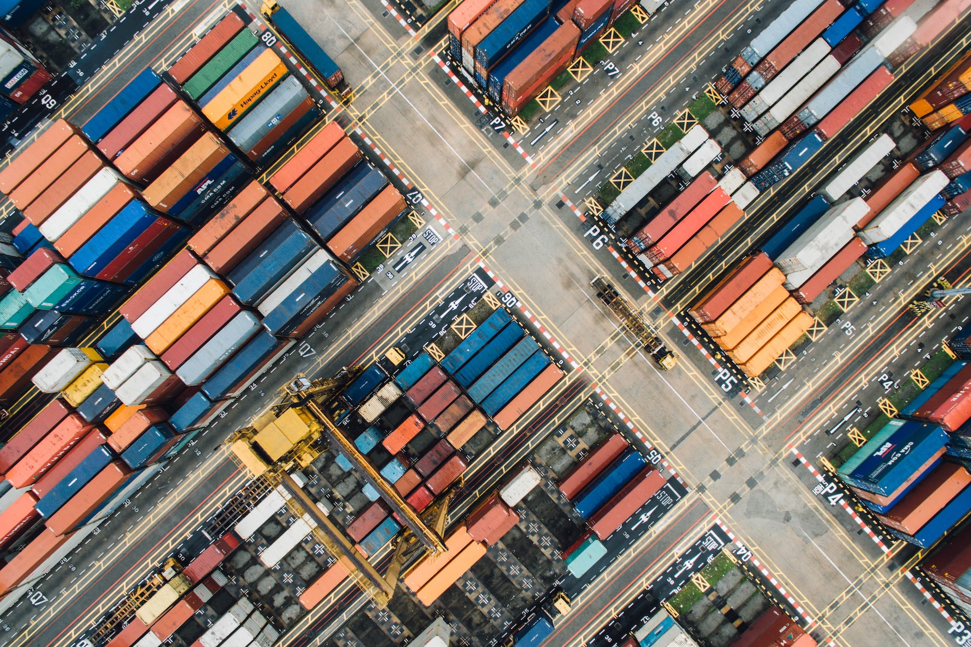 Bevan Buckland Accountants for Construction Sector. Image of shipping containers from above